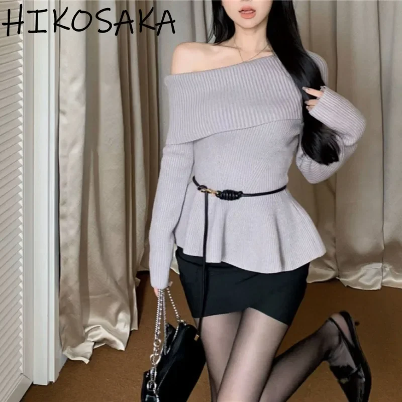 Korean Chic Elegant Temperament Knit Pull Femme Autumn Winter Slash Neck Off Shoulder Sweaters Slim Waist Ruffles Sweet Jumpers
Korean Chic Elegant Temperament Knit Pull Femme Autumn Winter Slash Neck Off Shoulder Sweaters Slim Waist Ruffles Sweet Jumpers