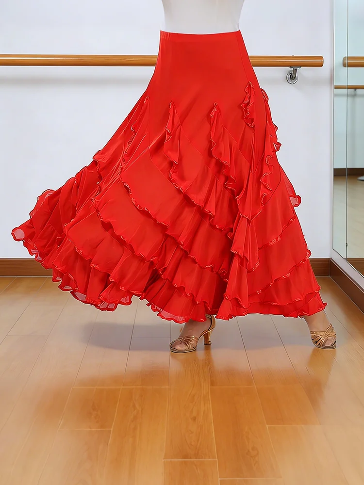 Elegant Women Latin Dance Long Swing Skirt for Ballroom Dancing Big Race Party
Elegant Women Latin Dance Long Swing Skirt for Ballroom Dancing Big Race Party
