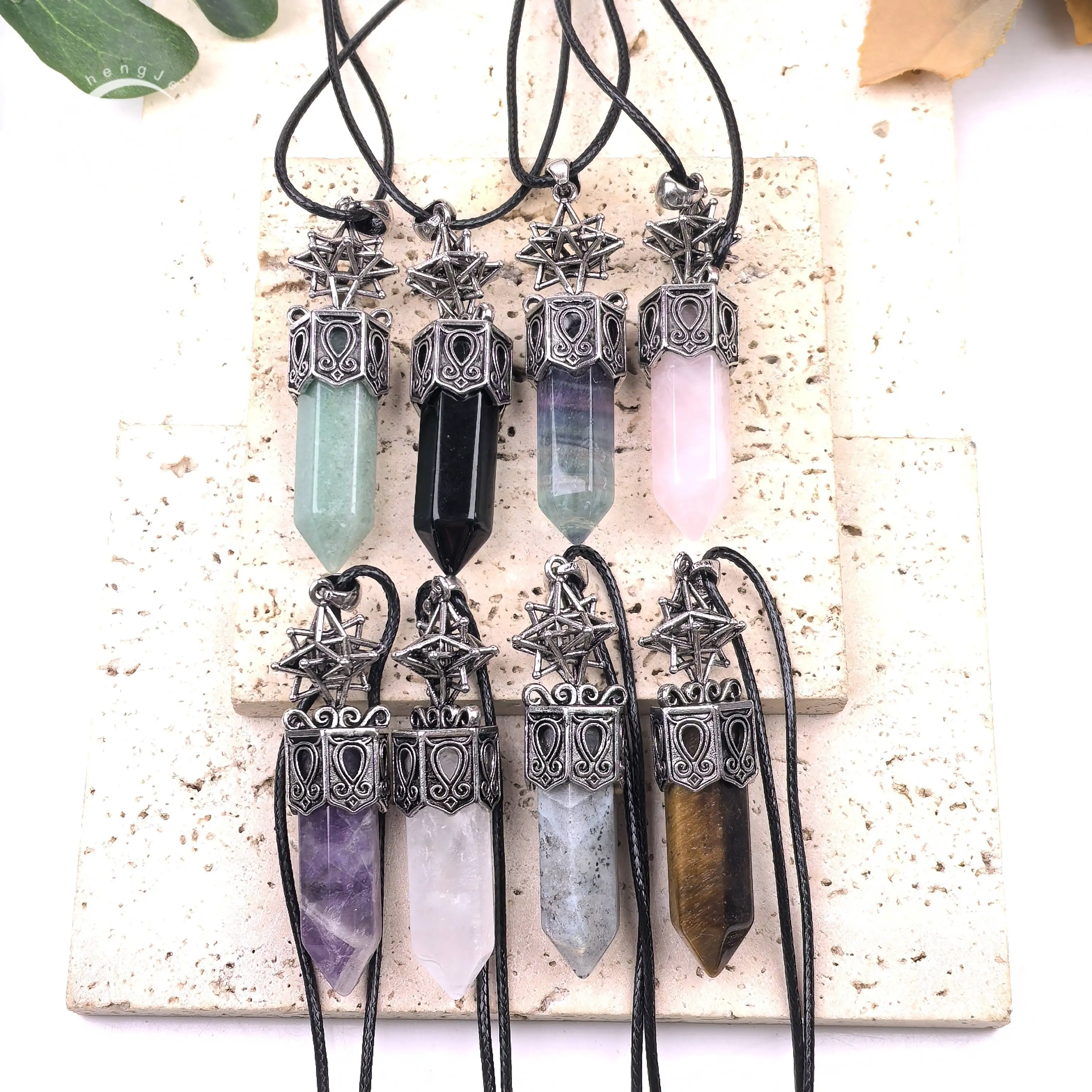 12x66mm Antique Silver Hexagonal Point Pendant Necklace Natural Stone Crystal Amethyst Labradorite Vintage Jewelry Gift QC3441
12x66mm Antique Silver Hexagonal Point Pendant Necklace Natural Stone Crystal Amethyst Labradorite Vintage Jewelry Gift QC3441