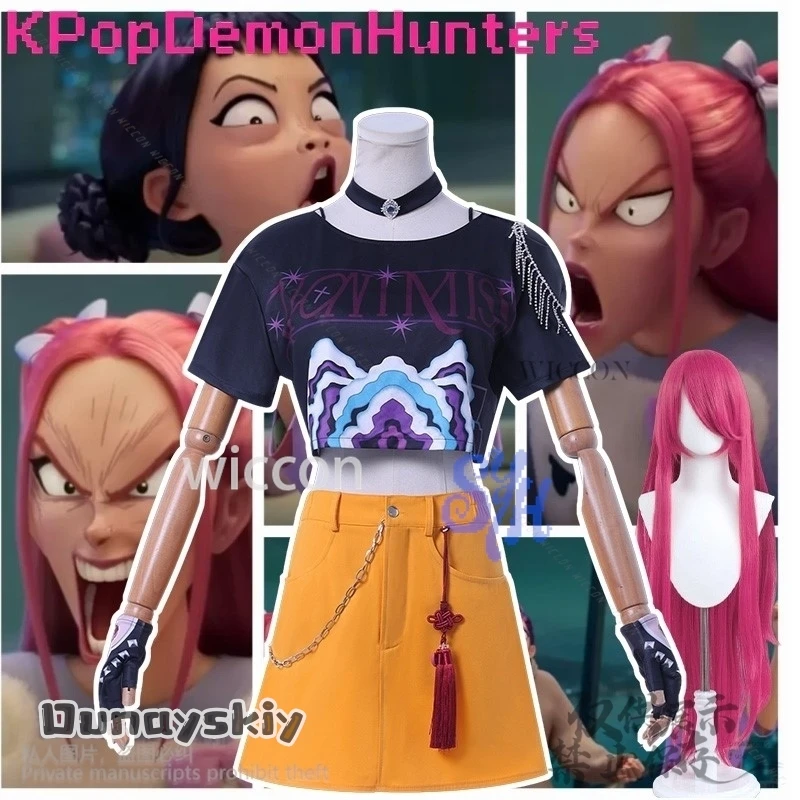 Huntrix Cosplay Anime Movie Demon Mira Kpop Idol Stage Costume Girls Power Groups Cos Mini Dress Jirai Kei Uniform Wig Halloween
Huntrix Cosplay Anime Movie Demon Mira Kpop Idol Stage Costume Girls Power Groups Cos Mini Dress Jirai Kei Uniform Wig Halloween