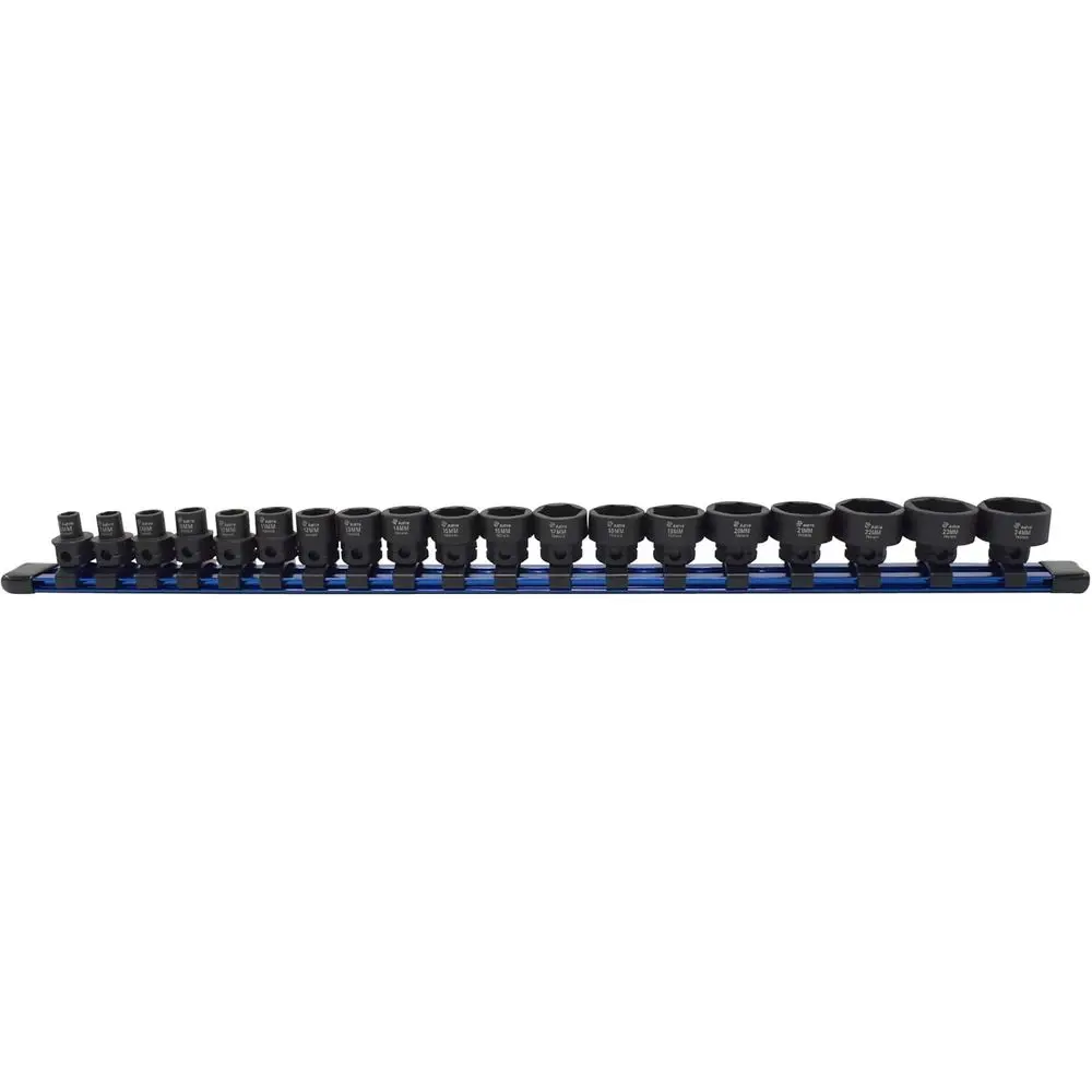 19-Piece 3/8 Drive 6-24mm Low Profile Nano Impact Socket Set - No Skips
19-Piece 3/8 Drive 6-24mm Low Profile Nano Impact Socket Set - No Skips