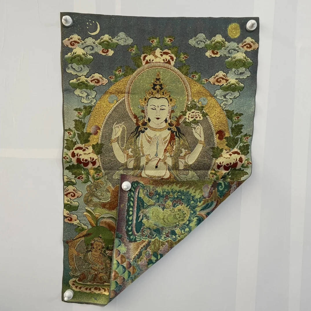 35"Thangka Embroidery Tibetan Buddhism Silk Embroidery Four-armed Guanyin Sitting Buddha Thangka hanging screen Worship Hall
35"Thangka Embroidery Tibetan Buddhism Silk Embroidery Four-armed Guanyin Sitting Buddha Thangka hanging screen Worship Hall