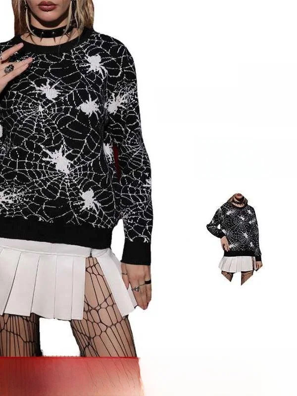 Halloween Sweater Women's Cleanfit Loose Style Long Sleeve Knitted Costume Top Fashionable Fake Two-Piece Design Ultra-Thin
Halloween Sweater Women's Cleanfit Loose Style Long Sleeve Knitted Costume Top Fashionable Fake Two-Piece Design Ultra-Thin
