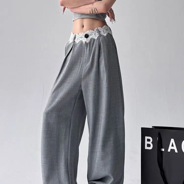 Pants 2026 Straight-leg Pants Women's Spring and Autumn Lace Splicing High-waisted Retro Casual Pants
Pants 2026 Straight-leg Pants Women's Spring and Autumn Lace Splicing High-waisted Retro Casual Pants