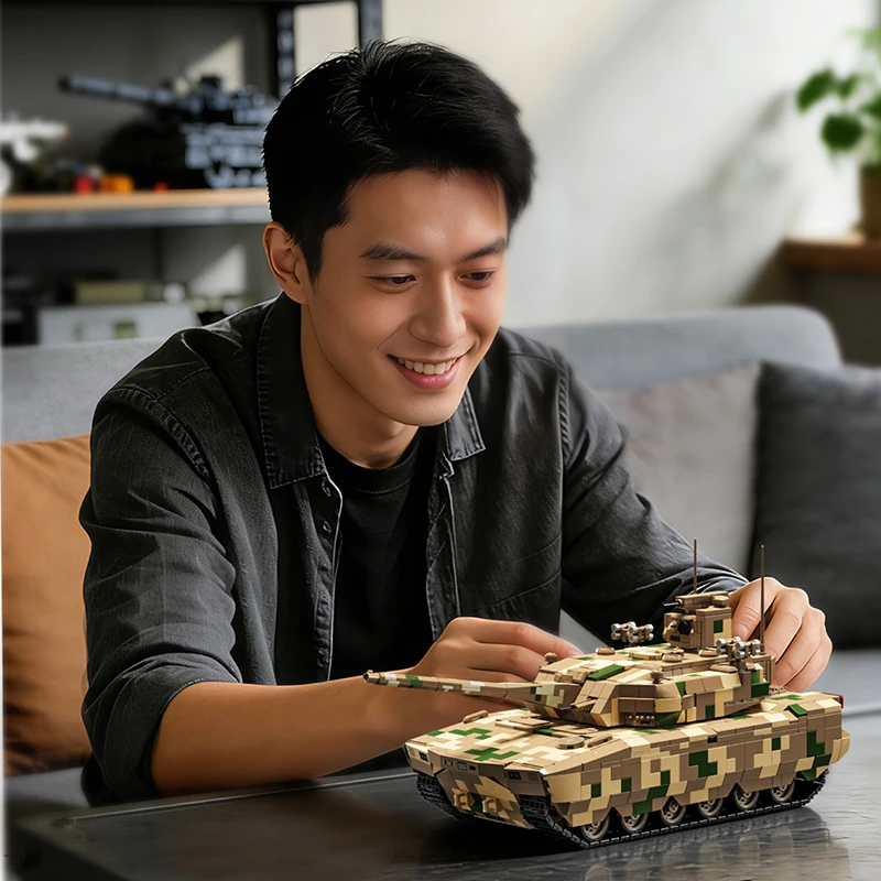 Creative Type-100 Model Tank Brick 1:28 99B Main Battle Model Building Block Desert Camouflage Set Toy for Boy Adult Gift
Creative Type-100 Model Tank Brick 1:28 99B Main Battle Model Building Block Desert Camouflage Set Toy for Boy Adult Gift