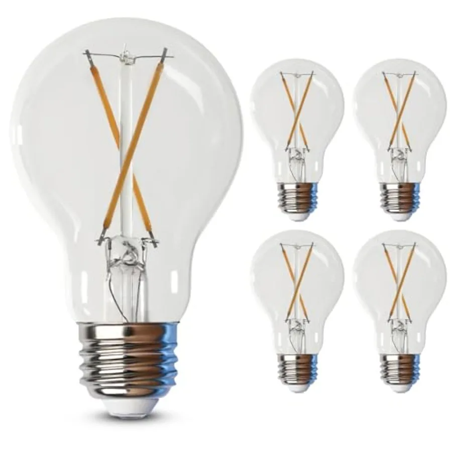 LED Clear A19 Medium Base Light Bulb - 40W Equivalent - 15 Year Life - 450 Lumen - 2700K Soft White - Dimmable 4-Pack
LED Clear A19 Medium Base Light Bulb - 40W Equivalent - 15 Year Life - 450 Lumen - 2700K Soft White - Dimmable 4-Pack