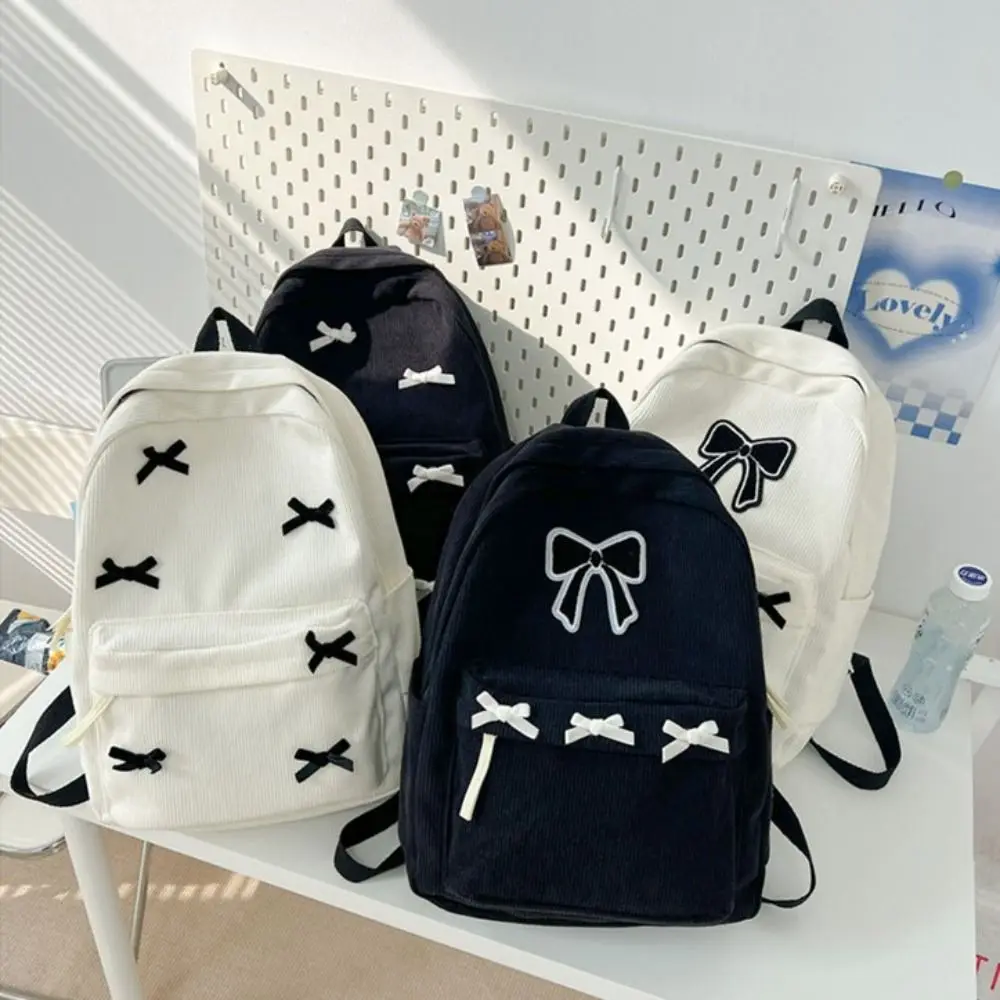 Fashion Cute Bowknot School Backpack Large Capacity Corduroy School Bag Lightweight Travel Bag Outdoor
Fashion Cute Bowknot School Backpack Large Capacity Corduroy School Bag Lightweight Travel Bag Outdoor