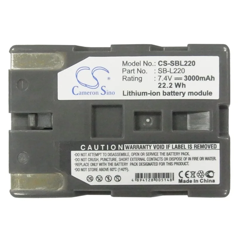 Li-ion Camera Battery for Samsung, 7.4V 3000mAh, Compatible Models: SCD20,SCD21,SCD23,SCD24,SCD27,SCD31,SCD323,SCD325,SCD327
Li-ion Camera Battery for Samsung, 7.4V 3000mAh, Compatible Models: SCD20,SCD21,SCD23,SCD24,SCD27,SCD31,SCD323,SCD325,SCD327