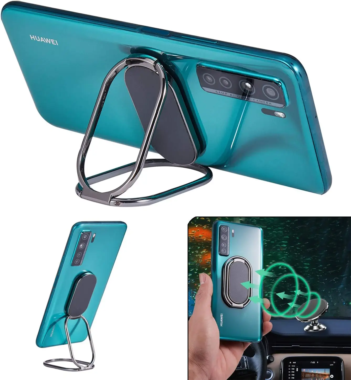 360° Metal Ring Holder for Phone, Foldable Finger Kickstand & Magnetic Car Mount, Compatible with All Smartphones
360° Metal Ring Holder for Phone, Foldable Finger Kickstand & Magnetic Car Mount, Compatible with All Smartphones