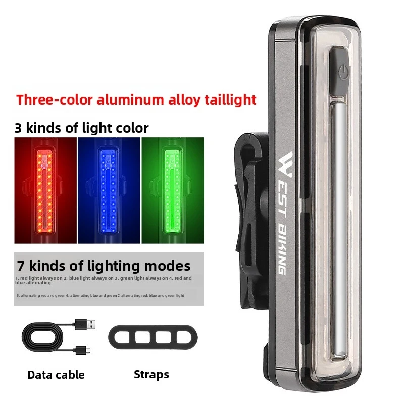 WEST BIKING 3-Color Aluminum Alloy Bike Taillight Rotatable Night Safety Light
WEST BIKING 3-Color Aluminum Alloy Bike Taillight Rotatable Night Safety Light
