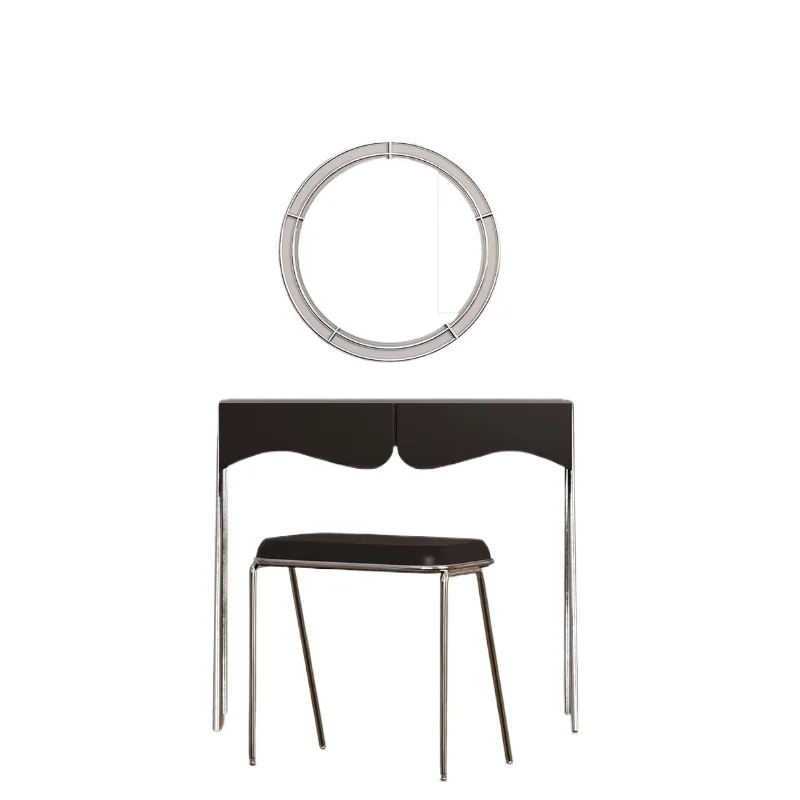 Classic simple bedroom ins design sense solid wood metal dresser light luxury small apartment makeup table table
Classic simple bedroom ins design sense solid wood metal dresser light luxury small apartment makeup table table