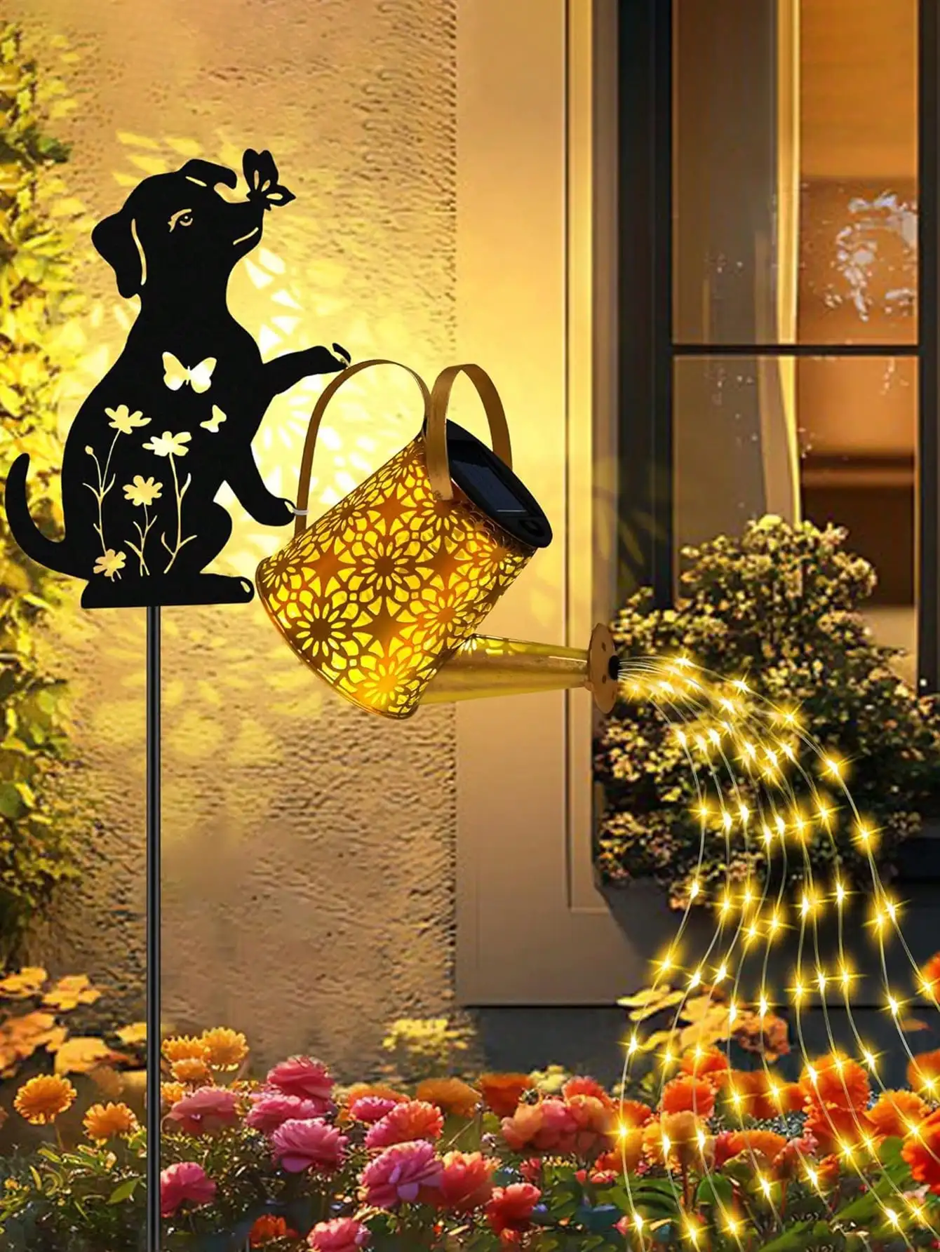 Solar Lights Outdoor Decorative, Watering Can With Cascading Lights, With Cat/Dog Silhouette Garden Stakes, Gifts For Mom Women, Waterproof Metal Garden Decor For Yard Art, Outside, Patio, Lawn Ornaments
Solar Lights Outdoor Decorative, Watering Can With Cascading Lights, With Cat/Dog Silhouette Garden Stakes, Gifts For Mom Women, Waterproof Metal Garden Decor For Yard Art, Outside, Patio, Lawn Ornaments