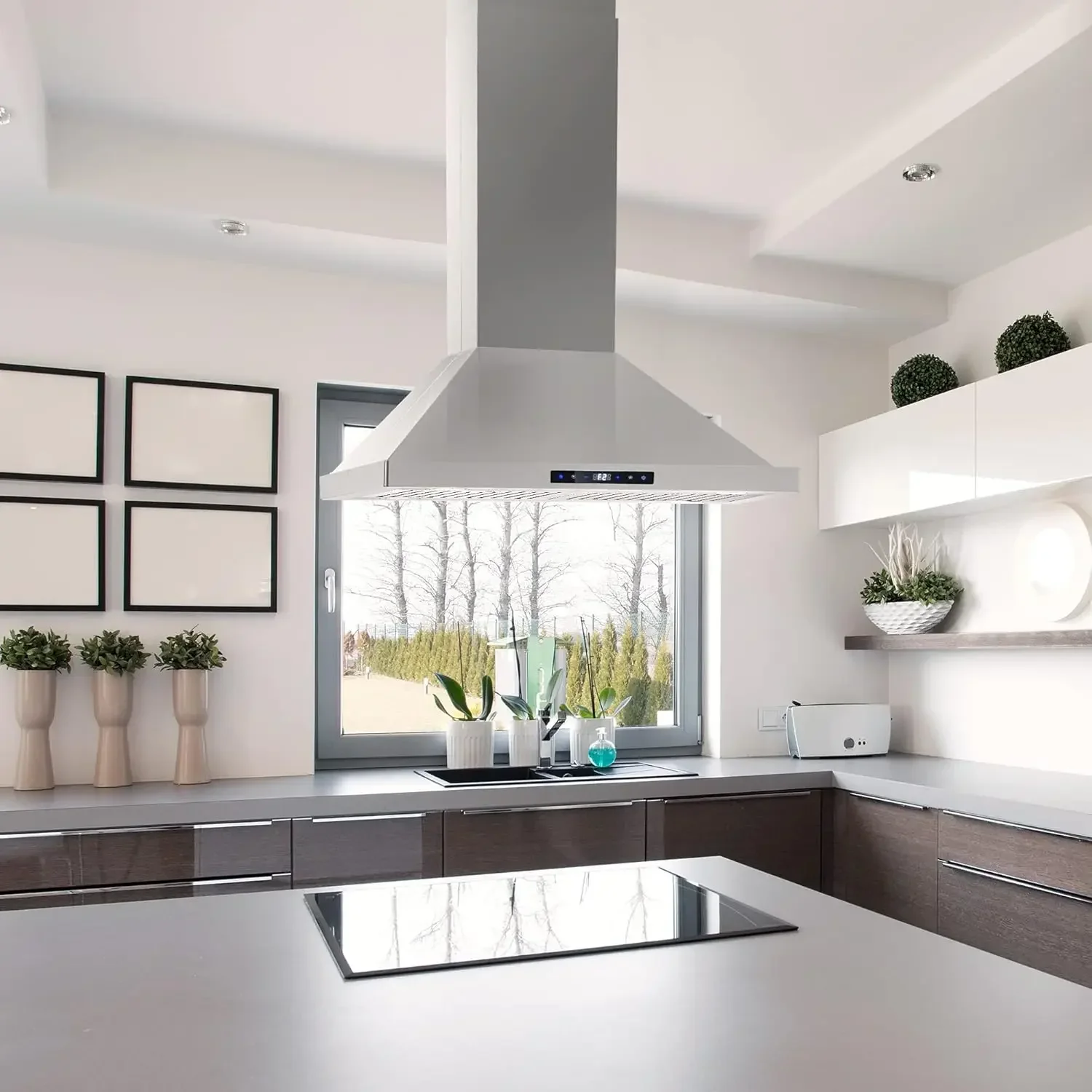 COSMO COS-63ISS75 Island Range Hood with 3-Speed Fan, 380 CFM,Permanent Filters, LED Lights, Soft Touch Controls, Ducted Kitchen
COSMO COS-63ISS75 Island Range Hood with 3-Speed Fan, 380 CFM,Permanent Filters, LED Lights, Soft Touch Controls, Ducted Kitchen