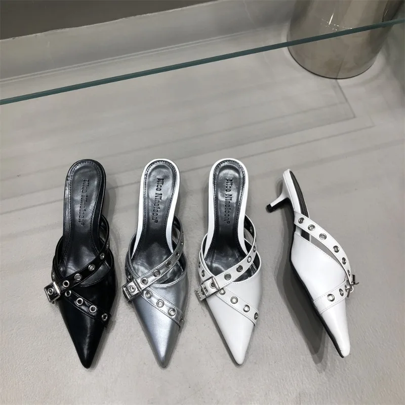 2025 New Shoes for Women Buckle Strap Heels Designer Half Slippers Pointed Toe Ladies Pumps Women's Heels Wedding High Heeled
2025 New Shoes for Women Buckle Strap Heels Designer Half Slippers Pointed Toe Ladies Pumps Women's Heels Wedding High Heeled