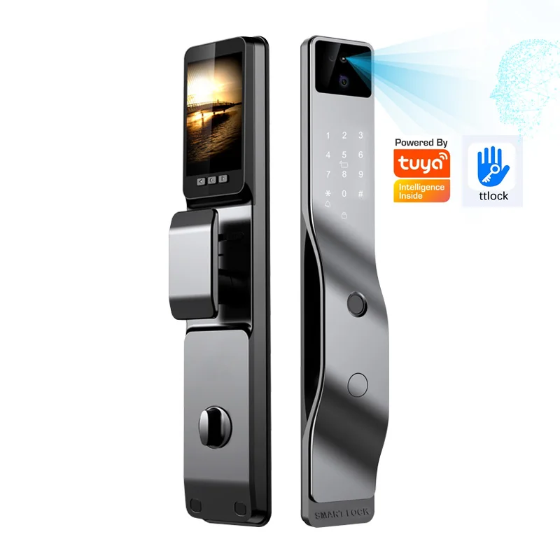 Tuya cat Eye Smart Door Lock Wifi with 3d Face Recognition Tenon Visual Intercom Function Camera Ttlock Home Keyless Biometric
Tuya cat Eye Smart Door Lock Wifi with 3d Face Recognition Tenon Visual Intercom Function Camera Ttlock Home Keyless Biometric