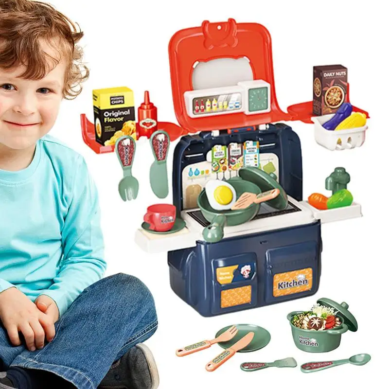 Toddler Kitchen Playset Backpack Kitchenware Set Accessories Interactive Portable Kitchen Food Pretend Toy For 3-6 Years Old
Toddler Kitchen Playset Backpack Kitchenware Set Accessories Interactive Portable Kitchen Food Pretend Toy For 3-6 Years Old