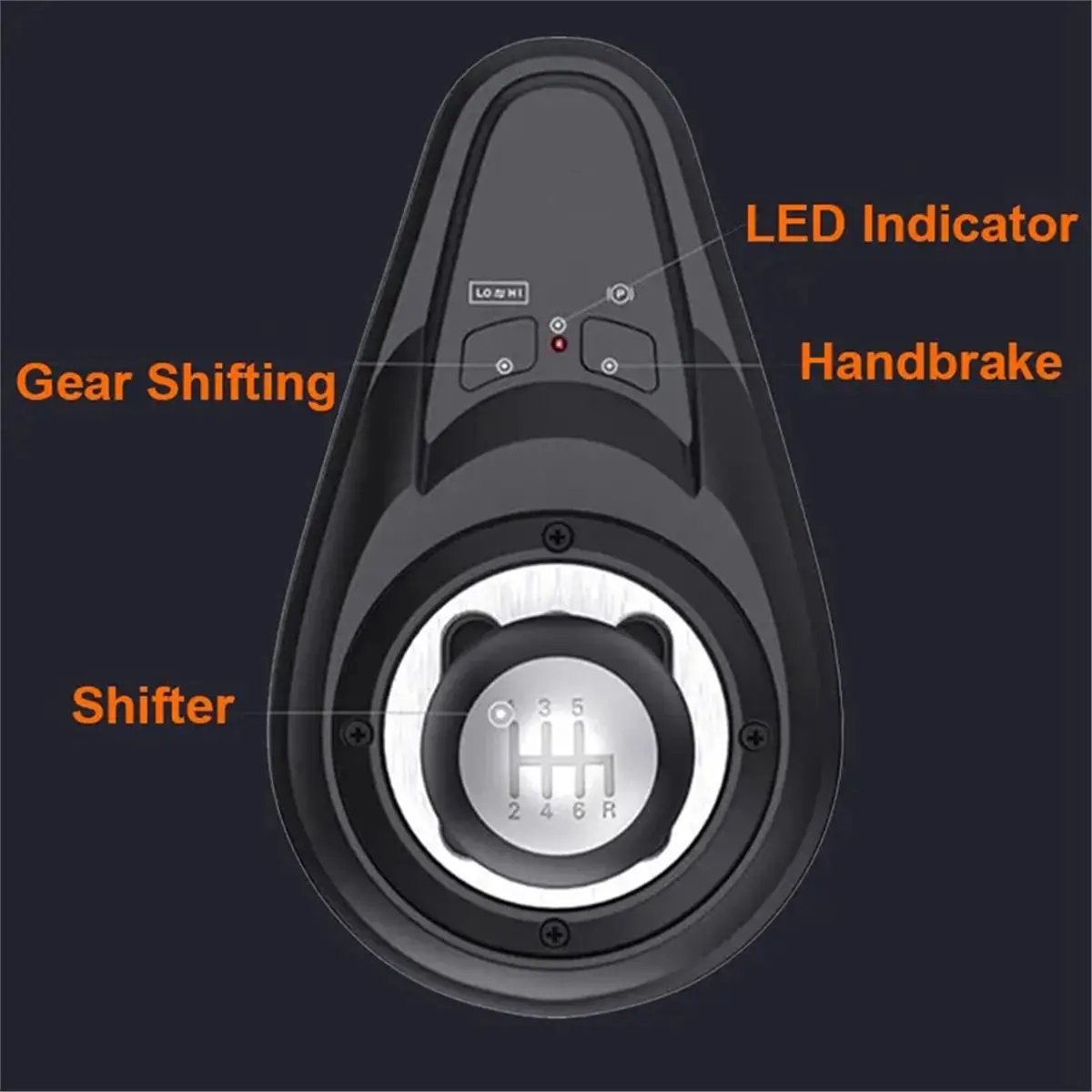 Driving Shifter: 6+1 H-Pattern, 2 Button Push-Down Reverse Gear, Plug-Play for PC & Multi-Device Racing Steering Wheels