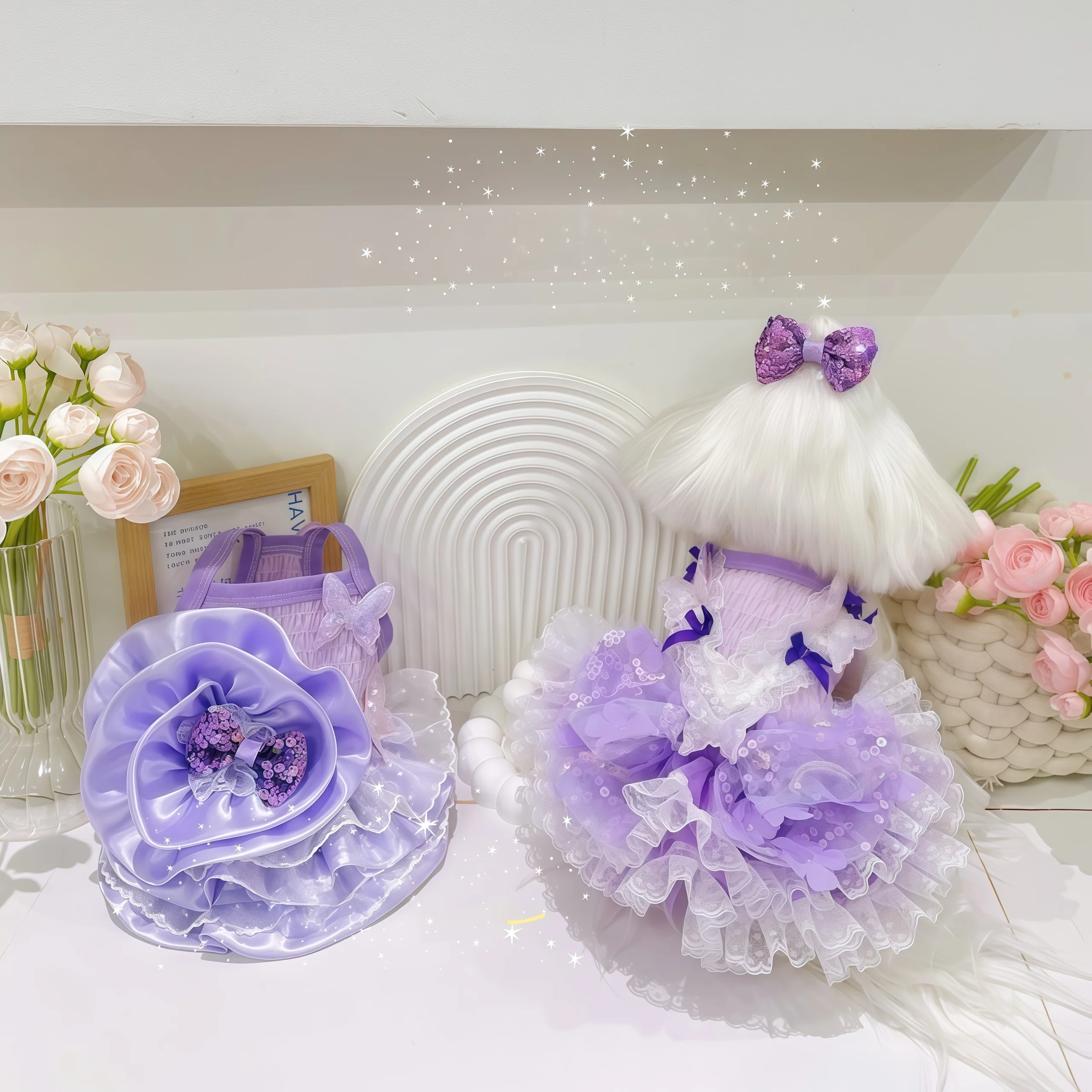 Lace Strap Dog Purple Puffy Dress Elegant Bead Glitter Malzis Princess Dresses York Charlotte Dress Summer Pet Dog Cat Clothes
Lace Strap Dog Purple Puffy Dress Elegant Bead Glitter Malzis Princess Dresses York Charlotte Dress Summer Pet Dog Cat Clothes