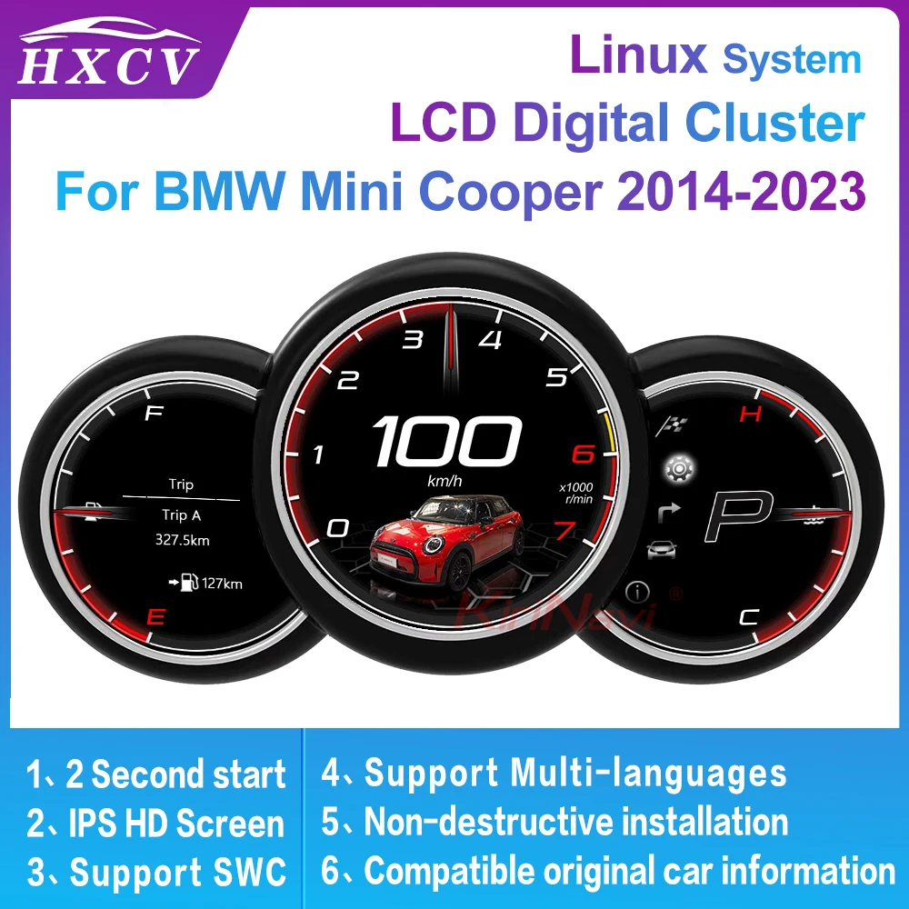 Автомобильный цифровой кластер с ЖК-дисплеем для BMW Mini Cooper 2014-2023, автомобильное радио, панель с кристаллами, виртуальный Спидометр в кабине
Автомобильный цифровой кластер с ЖК-дисплеем для BMW Mini Cooper 2014-2023, автомобильное радио, панель с кристаллами, виртуальный Спидометр в кабине