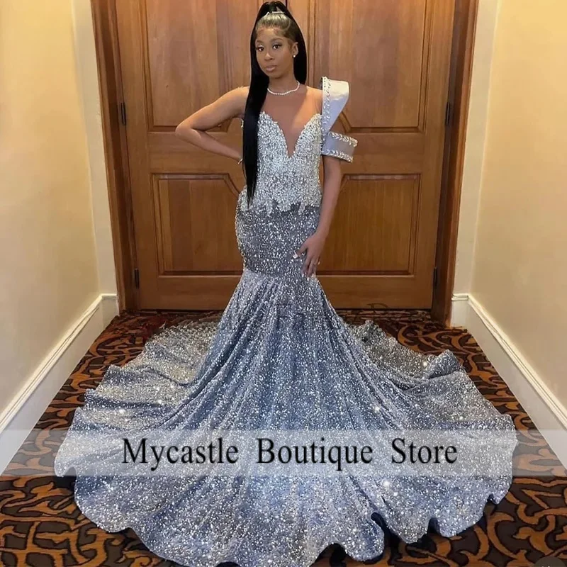 Luxury Mermaid Prom Dresses 2026 For Black Girls Diamonds Sparkly Sleeveless Crystal Birthday Customized vestidos de gala
Luxury Mermaid Prom Dresses 2026 For Black Girls Diamonds Sparkly Sleeveless Crystal Birthday Customized vestidos de gala