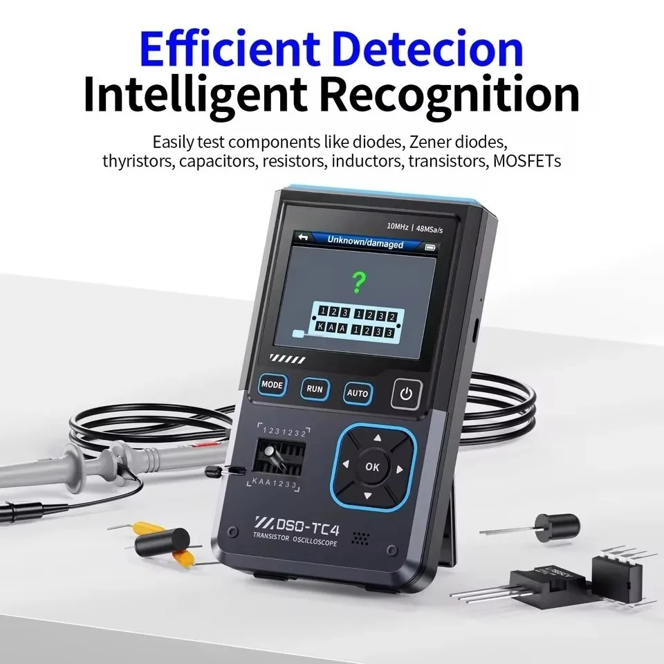 10MHz 48Ms/s Electronic Component Measurement Tool W/ USB Charger DSO-TC4/DSO-TC3 Digital Oscilloscope Transistor Tester
10MHz 48Ms/s Electronic Component Measurement Tool W/ USB Charger DSO-TC4/DSO-TC3 Digital Oscilloscope Transistor Tester
