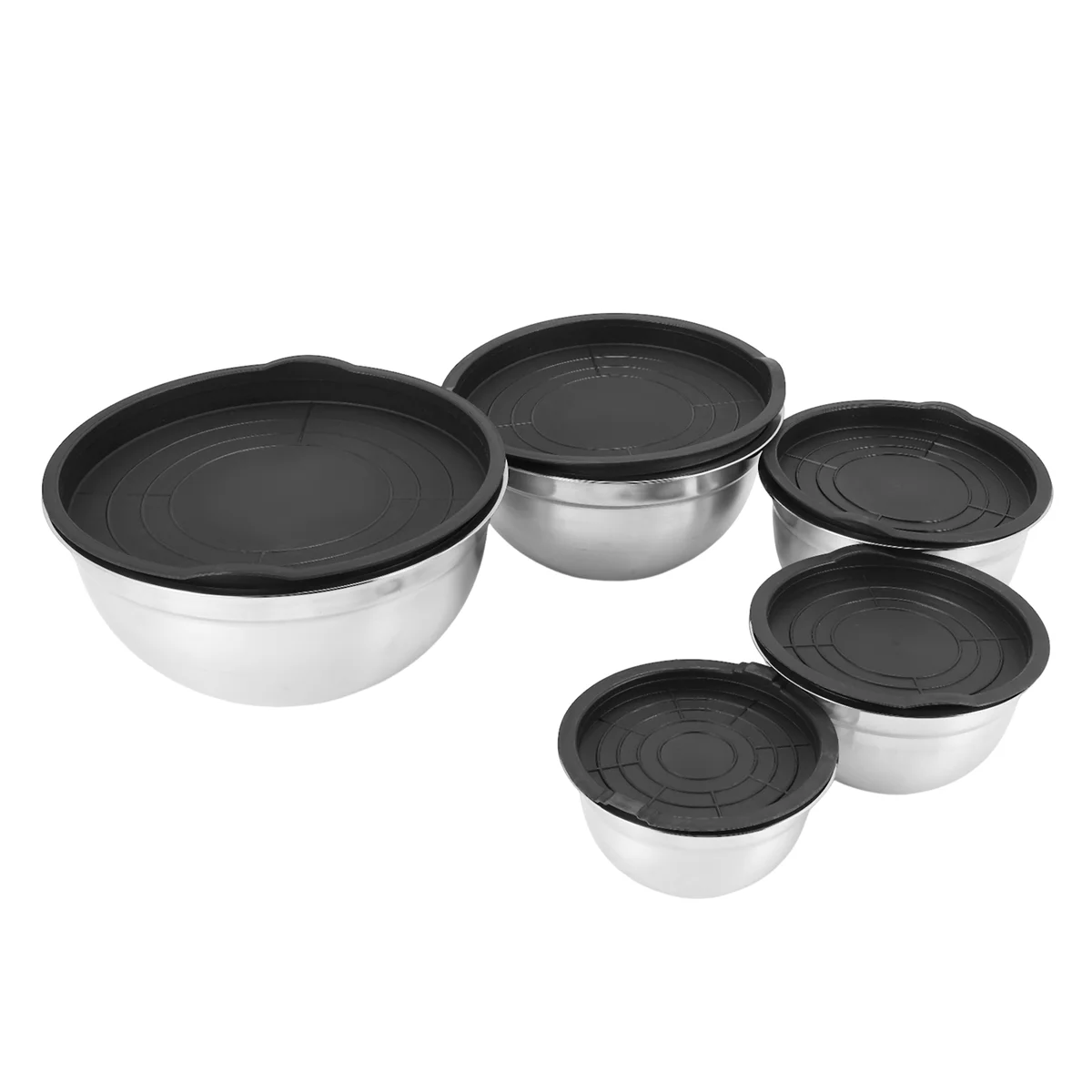 ABTX 5 Pcs Mixing Bowl,Stainless Steel Stackable Salad Bowl with Airtight Lid,Serving Bowl for Kitchen Cooking Baking,Etc
ABTX 5 Pcs Mixing Bowl,Stainless Steel Stackable Salad Bowl with Airtight Lid,Serving Bowl for Kitchen Cooking Baking,Etc