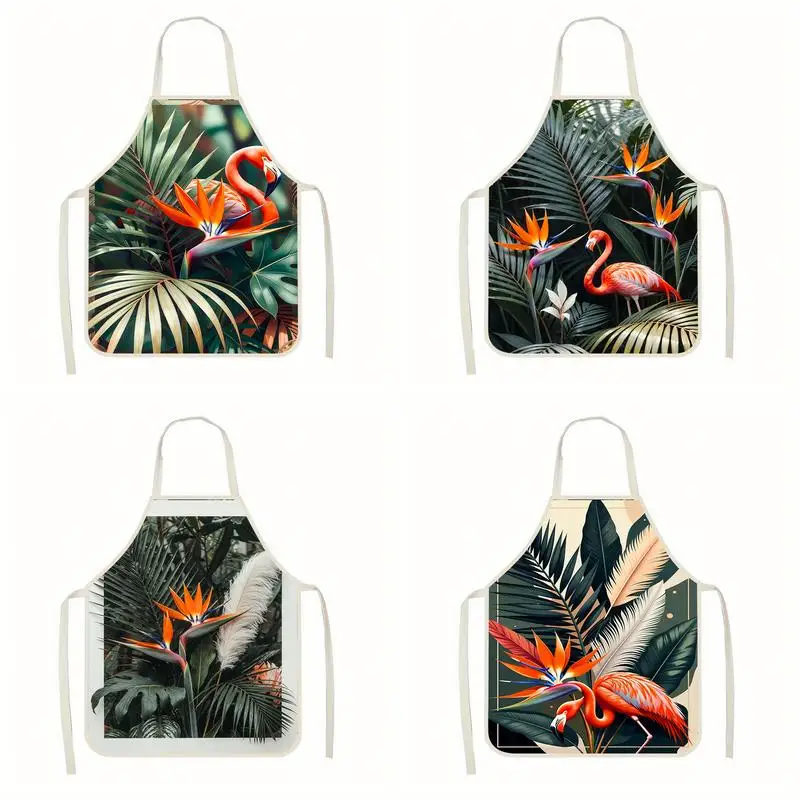 Льняной фартук с тропическим узором в виде фламинго, подходит для приготовления пищи на кухне, общения родителей и детей, рисования и других занятий.
Льняной фартук с тропическим узором в виде фламинго, подходит для приготовления пищи на кухне, общения родителей и детей, рисования и других занятий.