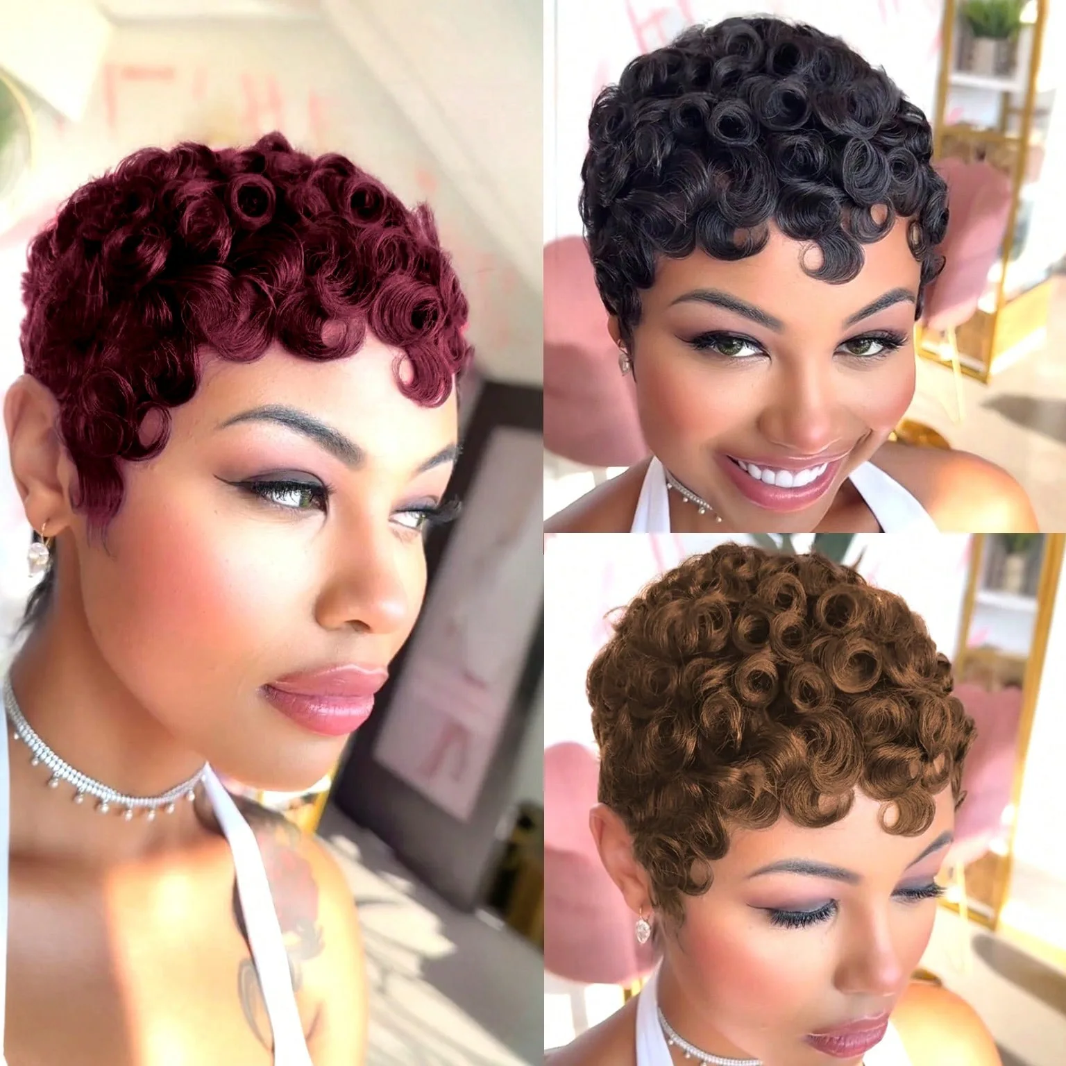 Стильный короткий парик пикси-каре из натуральных волос, кудрявый, многослойный, из бразильских волос Реми, полностью машинной работы, натуральный цвет, для женщин
Стильный короткий парик пикси-каре из натуральных волос, кудрявый, многослойный, из бразильских волос Реми, полностью машинной работы, натуральный цвет, для женщин