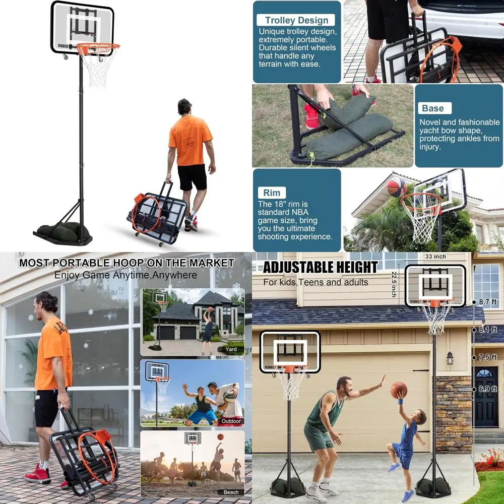 adjustable outdoor basketball hoop for youth and adults, 6.9 to 8.7 ft height, portable and suitable for indoor and outdoor use
adjustable outdoor basketball hoop for youth and adults, 6.9 to 8.7 ft height, portable and suitable for indoor and outdoor use
