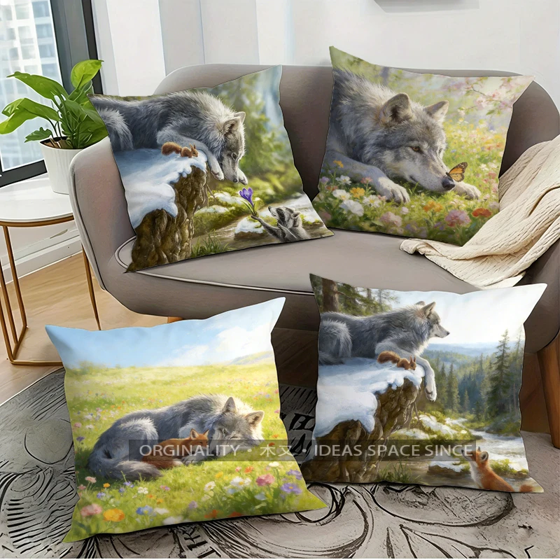 Наволочки с 2D-принтом «Волк на живописных лугах», декоративные чехлы для подушек, подходят для дивана, спальни, автомобиля.
Наволочки с 2D-принтом «Волк на живописных лугах», декоративные чехлы для подушек, подходят для дивана, спальни, автомобиля.