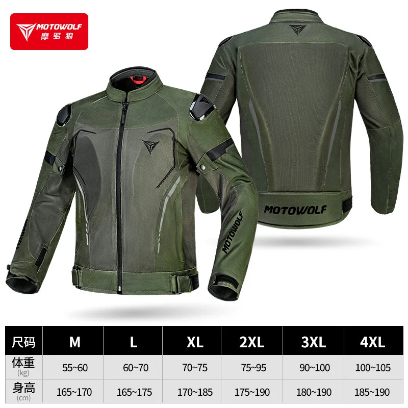 Motowolf Summer Motorcycle Jacket Men Breathable Mesh Motocross Jacket Off-Road Moto Jacket for Urban Riding
Motowolf Summer Motorcycle Jacket Men Breathable Mesh Motocross Jacket Off-Road Moto Jacket for Urban Riding