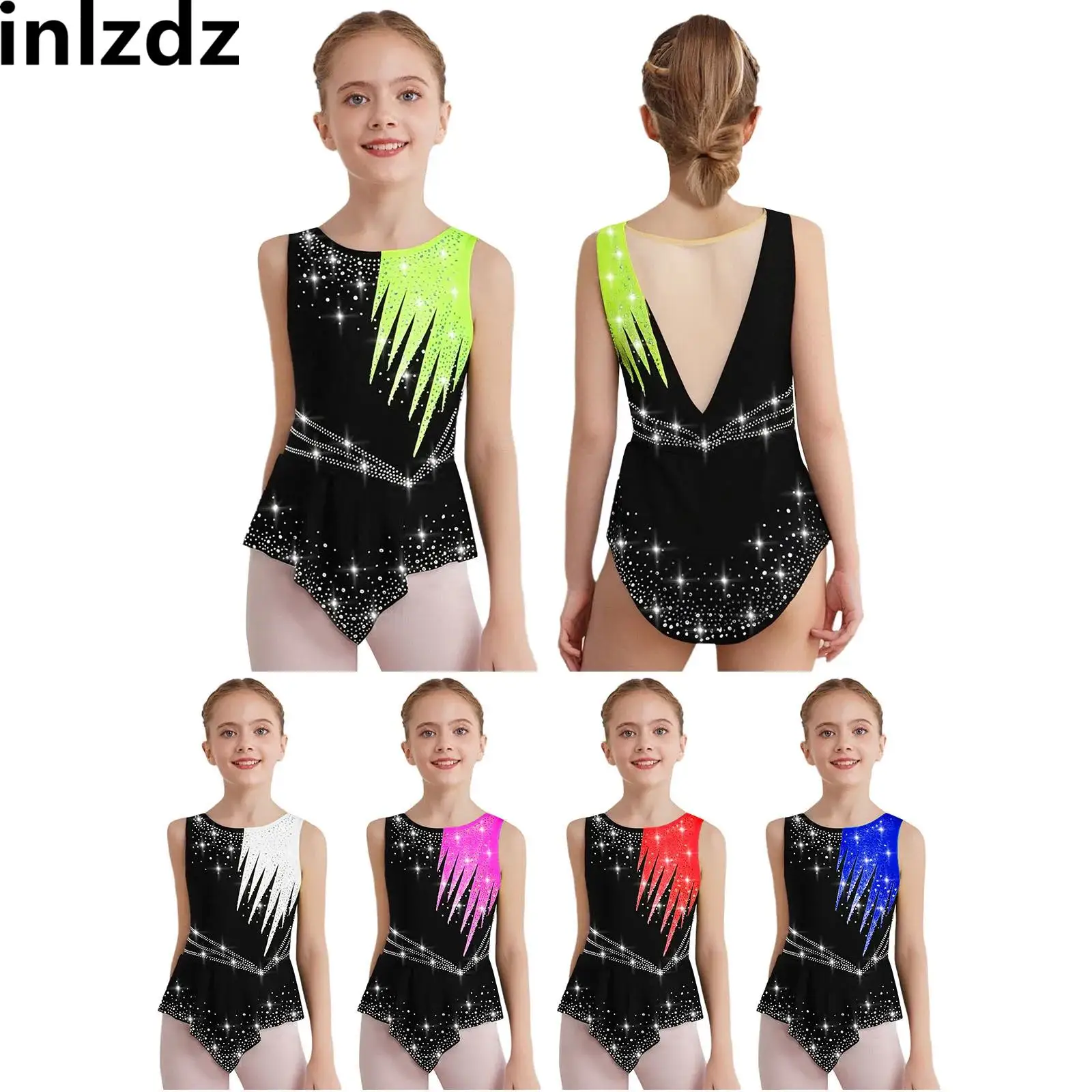Kids Girls Acrobatics Gymnastics Leotard Rhinestones Tutu Dress Sleeveless Leotard Bodysuit for Ballet Figure Skating Dancewear
Kids Girls Acrobatics Gymnastics Leotard Rhinestones Tutu Dress Sleeveless Leotard Bodysuit for Ballet Figure Skating Dancewear