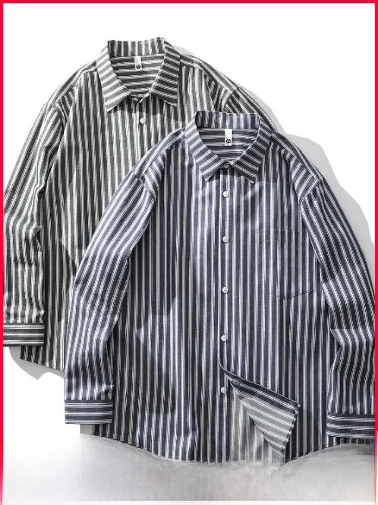 Classic American Retro Striped Design Long Sleeve Casual Shirt for Men Spring Summer Versatile Youthful Style Loose Fit Cotton
Classic American Retro Striped Design Long Sleeve Casual Shirt for Men Spring Summer Versatile Youthful Style Loose Fit Cotton