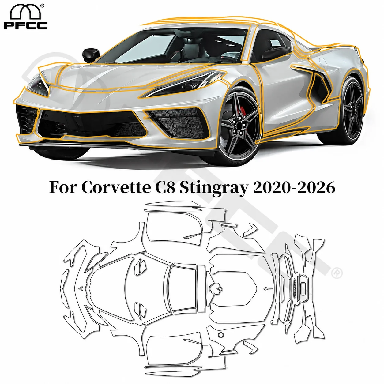 TPU Paint Protection Film For Corvette C8 Stingray 2020-2026 Anti-scratch Car Clear Bra Pre-cut PPF Resistant Cover Repairable
TPU Paint Protection Film For Corvette C8 Stingray 2020-2026 Anti-scratch Car Clear Bra Pre-cut PPF Resistant Cover Repairable