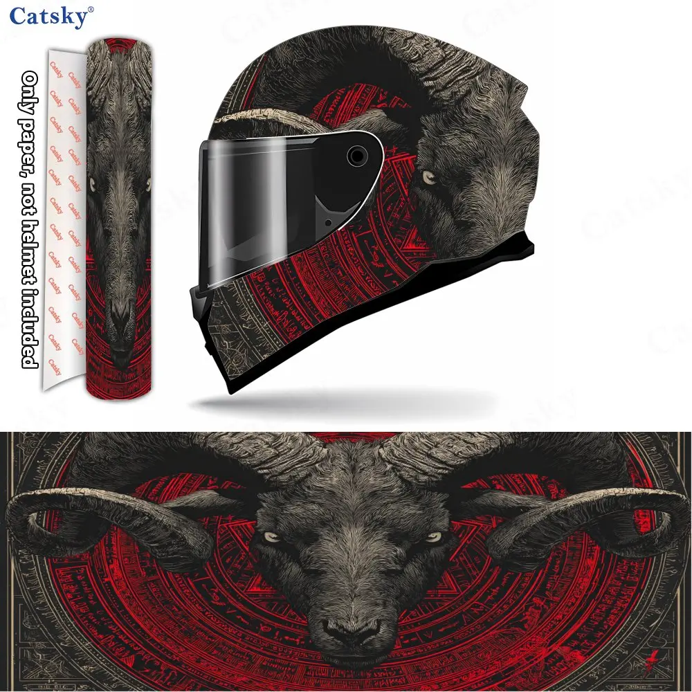 Demonic-patterned Ram Print Helmet stickers , PVC Material Multifunctional Helmet Stickers, Scratch-Resistant & Fade-Proof, Easy
Demonic-patterned Ram Print Helmet stickers , PVC Material Multifunctional Helmet Stickers, Scratch-Resistant & Fade-Proof, Easy