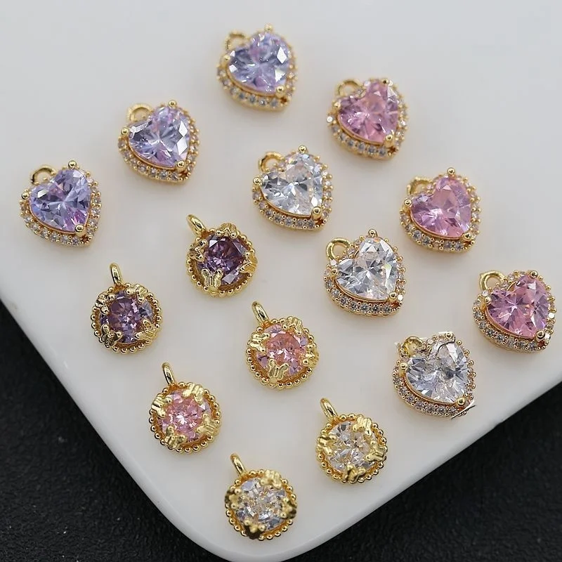 14K gold plated Heart Cubic Zirconia Pendant for jewelry making,Round zircon Charm For Handmade Necklace Earring Accessories
14K gold plated Heart Cubic Zirconia Pendant for jewelry making,Round zircon Charm For Handmade Necklace Earring Accessories