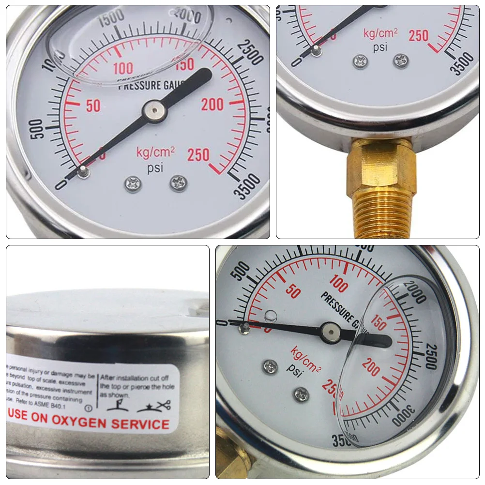 Oil Filled Pressure Gauge Stainless Steel Hydraulic Water Gas Measuring Tool Visible Markings Durability Gift
Oil Filled Pressure Gauge Stainless Steel Hydraulic Water Gas Measuring Tool Visible Markings Durability Gift