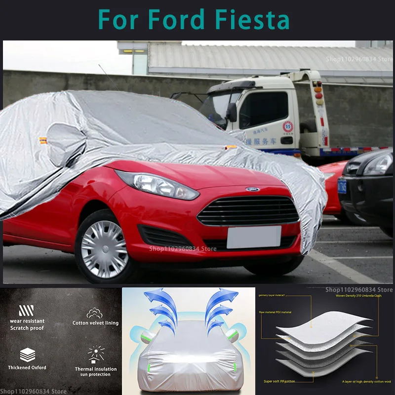 For Ford Fiesta 210T Waterproof Full Car Covers Outdoor Sun uv protection Dust Rain Snow Protective Auto Protective cover
For Ford Fiesta 210T Waterproof Full Car Covers Outdoor Sun uv protection Dust Rain Snow Protective Auto Protective cover
