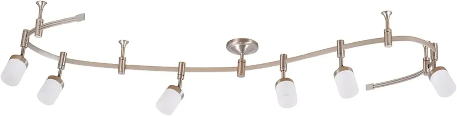 96" 6-Light Integrated LED Flex Track Spotlight Ceiling Light, Brushed Nickel, for Kitchen, Living Room, Home Lighting
96" 6-Light Integrated LED Flex Track Spotlight Ceiling Light, Brushed Nickel, for Kitchen, Living Room, Home Lighting