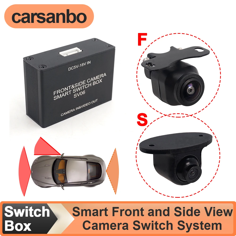 Carsanbo HD Waterproof Night Vision Car Front and Side View Camera Video Switch System Two Channel Smart Control Box Auto Switch
Carsanbo HD Waterproof Night Vision Car Front and Side View Camera Video Switch System Two Channel Smart Control Box Auto Switch