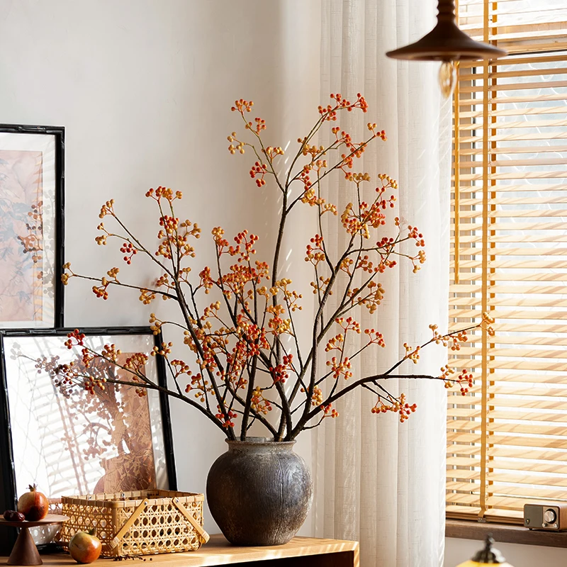Indoor Living Room Decorative Fake Flower Bouquet Artificial Green Plant Red Fruit Branch Artistic Potted Plant Ornament
Indoor Living Room Decorative Fake Flower Bouquet Artificial Green Plant Red Fruit Branch Artistic Potted Plant Ornament
