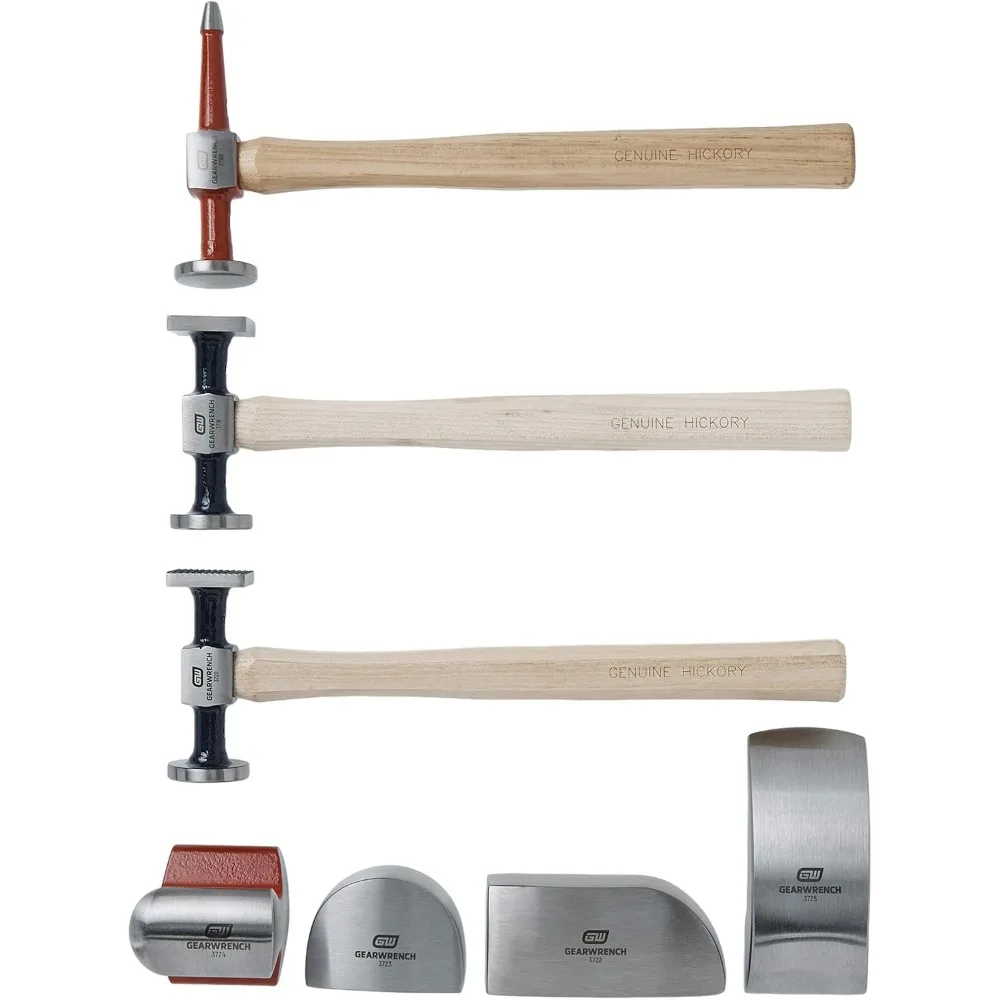 7 Piece Auto Body Hammer and Dolly Set for Dent Repair
7 Piece Auto Body Hammer and Dolly Set for Dent Repair