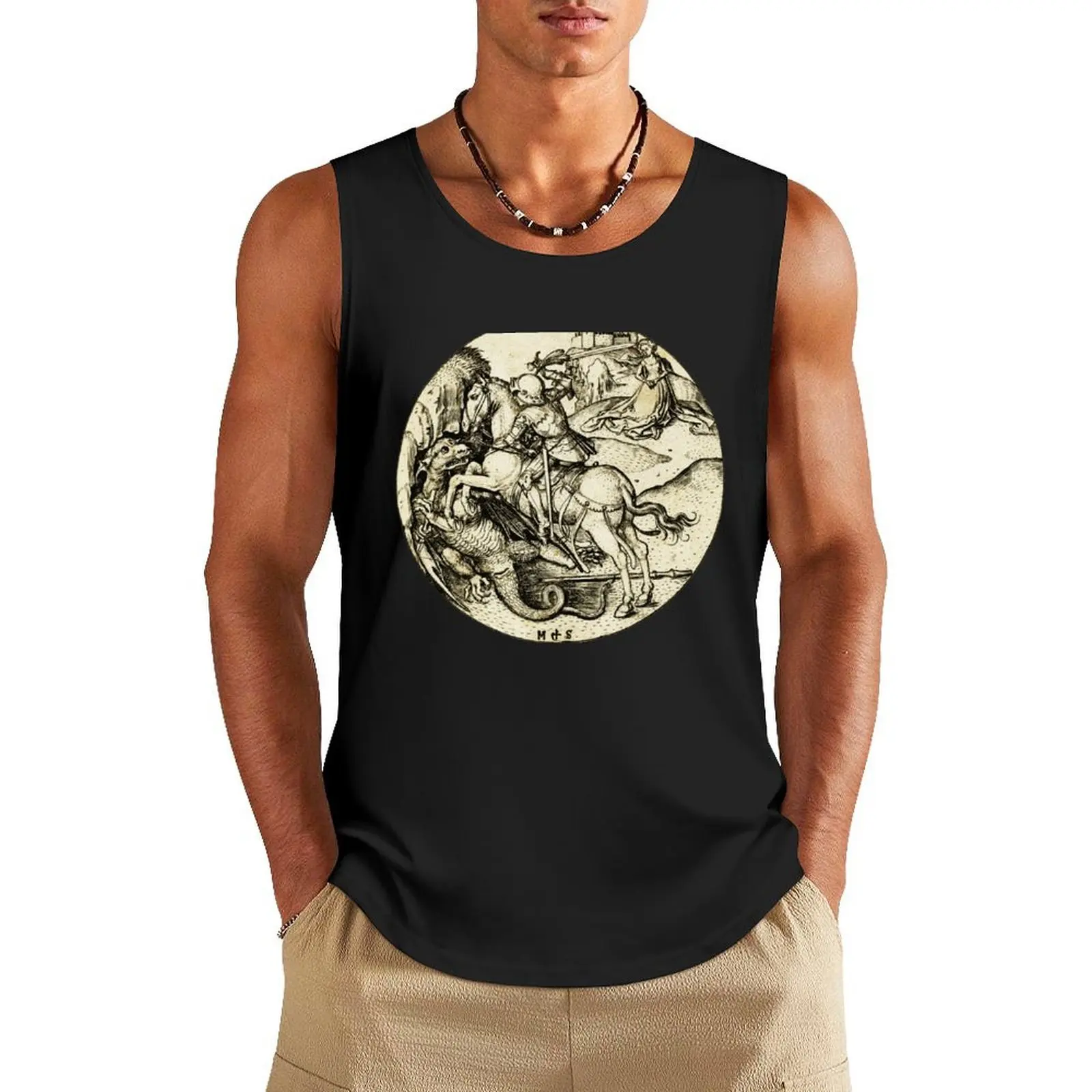 ST. GEORGE COMBATTING DRAGON in Black White Red by Martin Schongauer Tank Top Gym t-shirt man Gym man gym clothes man
ST. GEORGE COMBATTING DRAGON in Black White Red by Martin Schongauer Tank Top Gym t-shirt man Gym man gym clothes man