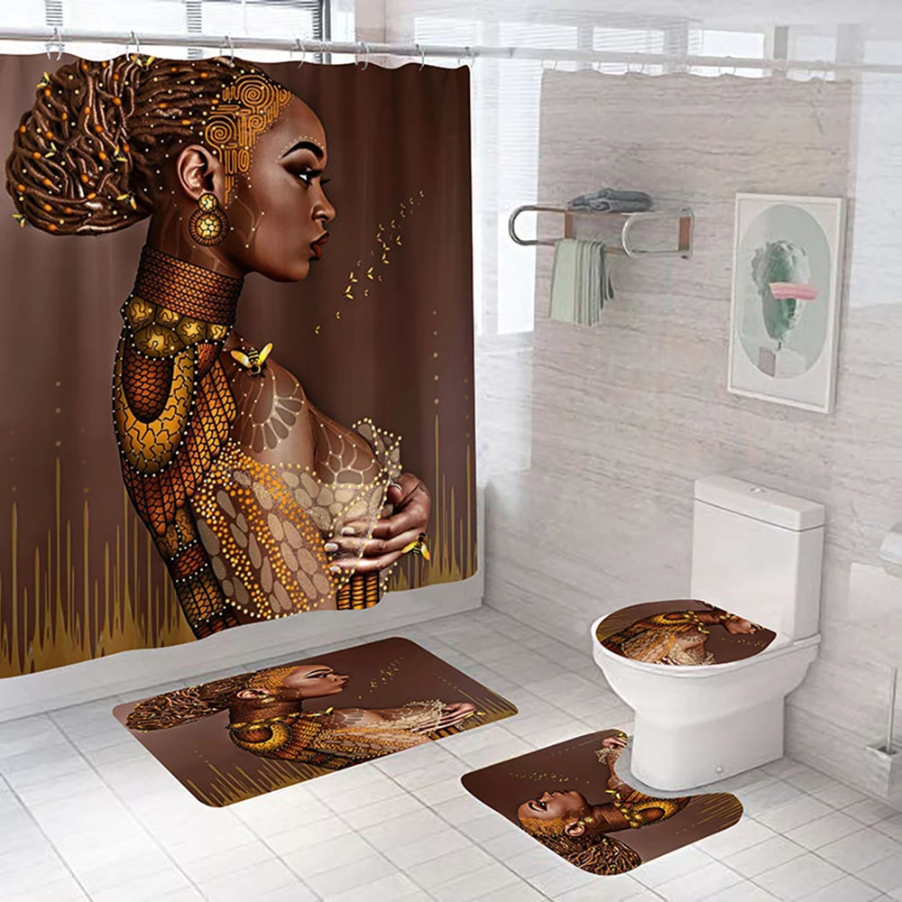 Sexy African Women Print Shower Curtain Waterproof Bathroom Set Shower Curtains Rugs Anti-slip Bath Mats Soft Carpets Home Decor
Sexy African Women Print Shower Curtain Waterproof Bathroom Set Shower Curtains Rugs Anti-slip Bath Mats Soft Carpets Home Decor
