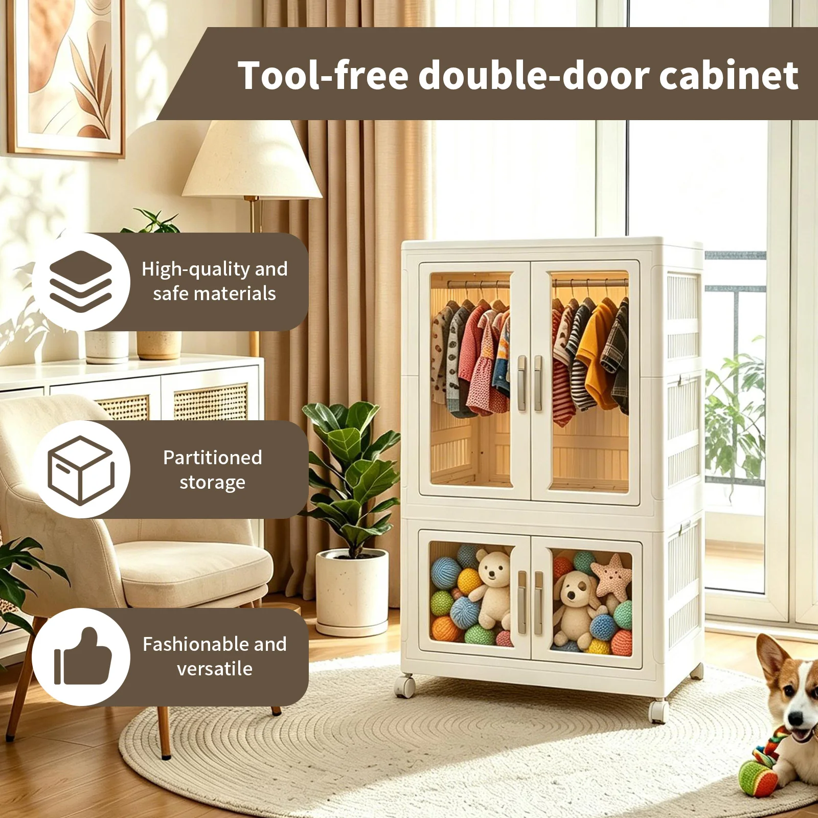 Spacious Collapsible Portable Wardrobe with Hanging Rod Closet Organizer Sturdy Large Capacity Lockers for Living Room Bedroom
Spacious Collapsible Portable Wardrobe with Hanging Rod Closet Organizer Sturdy Large Capacity Lockers for Living Room Bedroom