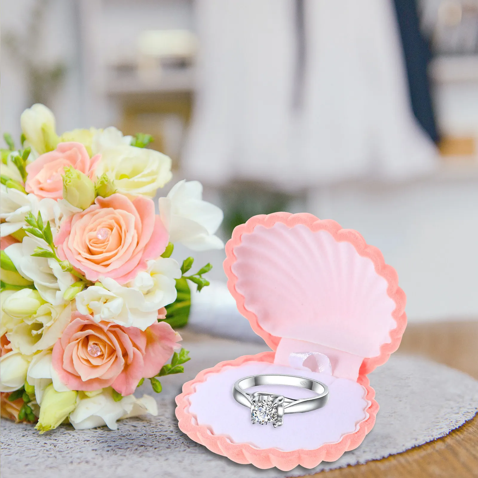 6Pcs Shell Jewelry Boxes Lint Ring Box Creative Jewelry Gift Boxes for Engagement Wedding Proposal Necklace Earring
6Pcs Shell Jewelry Boxes Lint Ring Box Creative Jewelry Gift Boxes for Engagement Wedding Proposal Necklace Earring