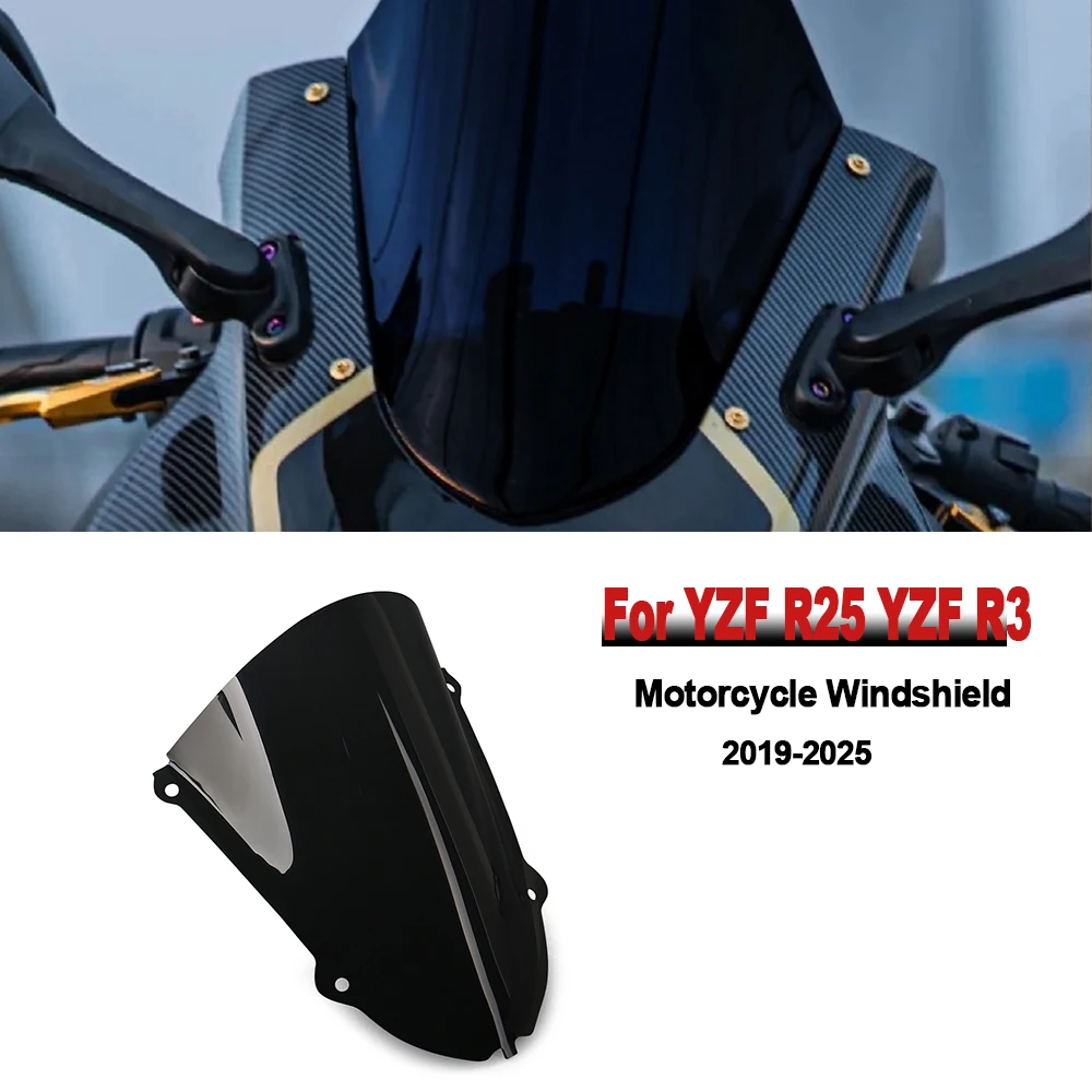 Motorcycle Windscreens Windshield Wind Deflectors Viser Visor Fairing For Yamaha YZF R25 YZF R3 YZF-R25 YZF-R3 2019-2025
Motorcycle Windscreens Windshield Wind Deflectors Viser Visor Fairing For Yamaha YZF R25 YZF R3 YZF-R25 YZF-R3 2019-2025