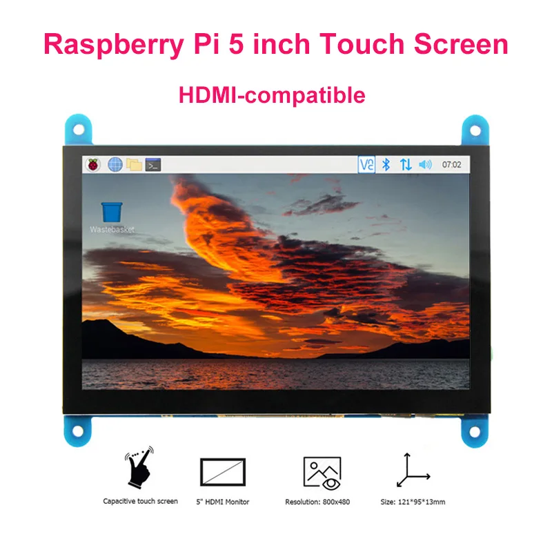 Raspberry Pi 5 Inch Touch Screen 800x480 HDMI-compatible Display LCD for Raspberry Pi 5 4B 3B+ for Orange Pi
Raspberry Pi 5 Inch Touch Screen 800x480 HDMI-compatible Display LCD for Raspberry Pi 5 4B 3B+ for Orange Pi