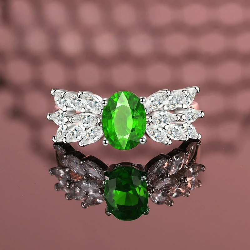 PT950 Platinum Artificially Cultivated Gemstone Angel Wing Ring 3-carat Pigeon Blood Blue Green Nano Simulation Diamond Ring
PT950 Platinum Artificially Cultivated Gemstone Angel Wing Ring 3-carat Pigeon Blood Blue Green Nano Simulation Diamond Ring