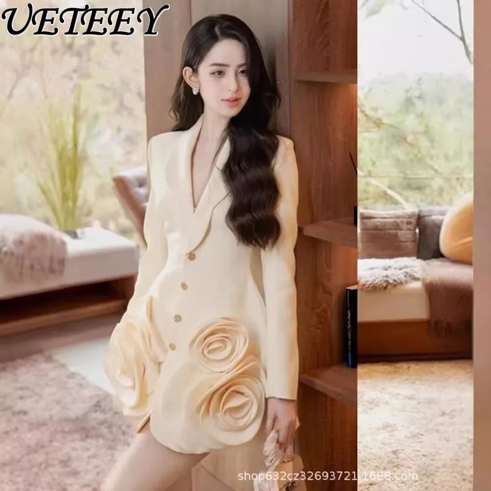 French Light Luxury Elegant Three-dimensional Flower Blazer Coat Autumn High-end Temperament Slimming Mid-length Suit Jacket
French Light Luxury Elegant Three-dimensional Flower Blazer Coat Autumn High-end Temperament Slimming Mid-length Suit Jacket